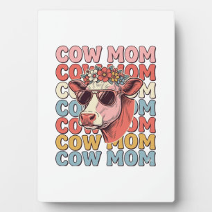 Cow Mum Retro Sunglasses Cow Vintage Engraving Des Plaque