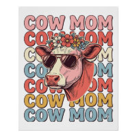 Cow Mum Retro Sunglasses Cow Vintage Engraving Des