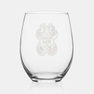 Cow Mum Shirt Vintage Engraving Sunflower Western Stemless Wine Glass