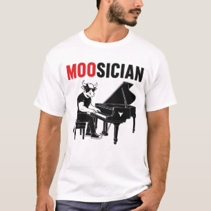 Cow Musician Funny Animal Pun T-Shirt