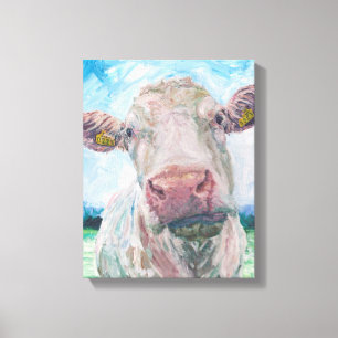 Cow no 04. 0223 Irish Charolais Cow Canvas Print