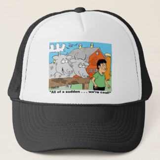 COW / NOSE RING / FARMER CARTOON GIFTWARE TRUCKER HAT