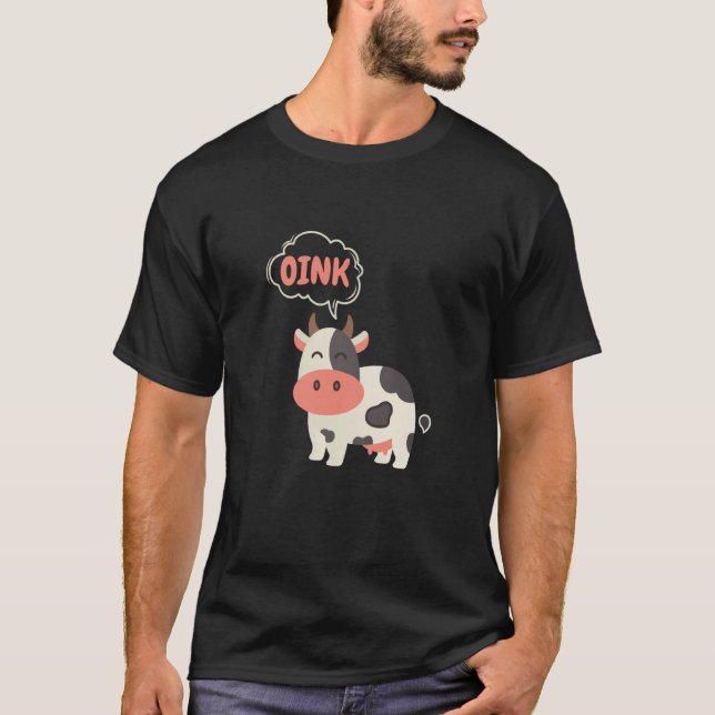 Cow Oink Farm animal Pig T-Shirt (Front)