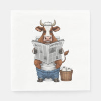 Cow on Toilet , Funny Farm Animal