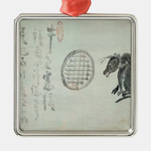 Cow, Oval Window and Haiku Metal Tree Decoration