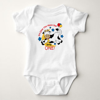 Cow Over Moon 1st Birthday Baby Bodysuit