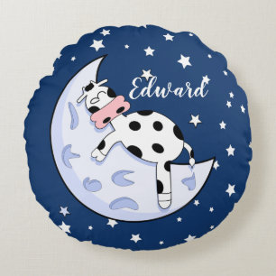 Cow Over the Moon Round Cushion