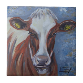 Cow Painting, Cow Decor, Cow Art, Dairy Cow Tile