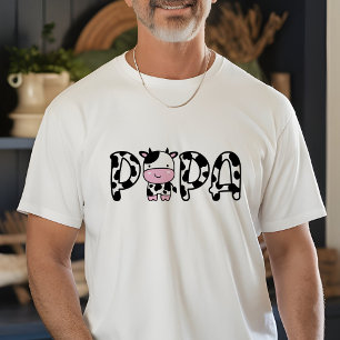 Cow Papa T-Shirt Grandpa Grandfather Dad Birthday