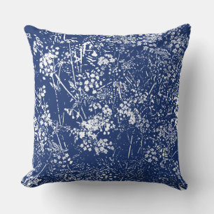 Cow Parsley Cyanotype Style Cushion