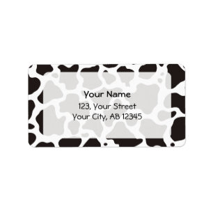 Cow pattern background label