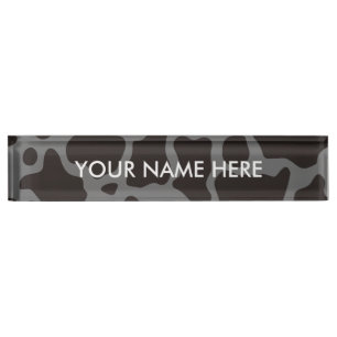 Cow pattern background nameplate