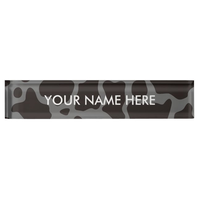 Cow pattern background nameplate (Front)