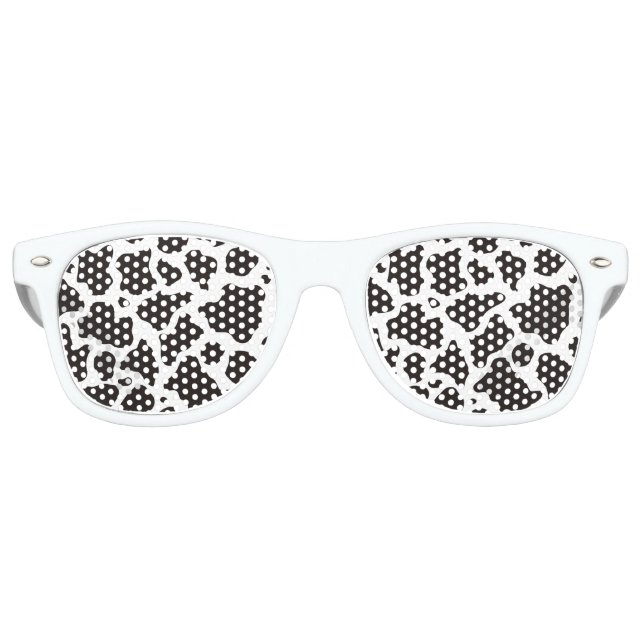 Cow pattern background retro sunglasses (Front)