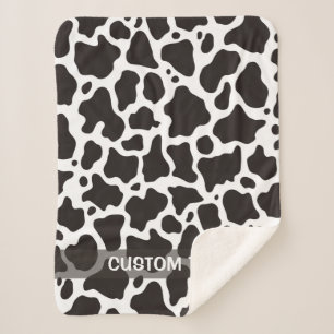 Cow pattern background sherpa blanket