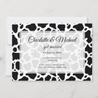 Cow Pattern Background Wedding Announcement