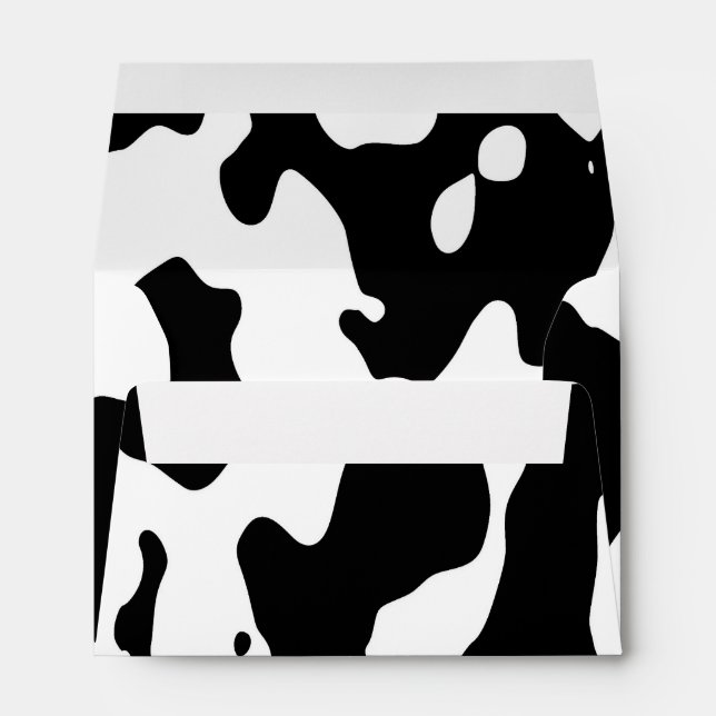 Cow Pattern Black and White Envelope (Back (Bottom))