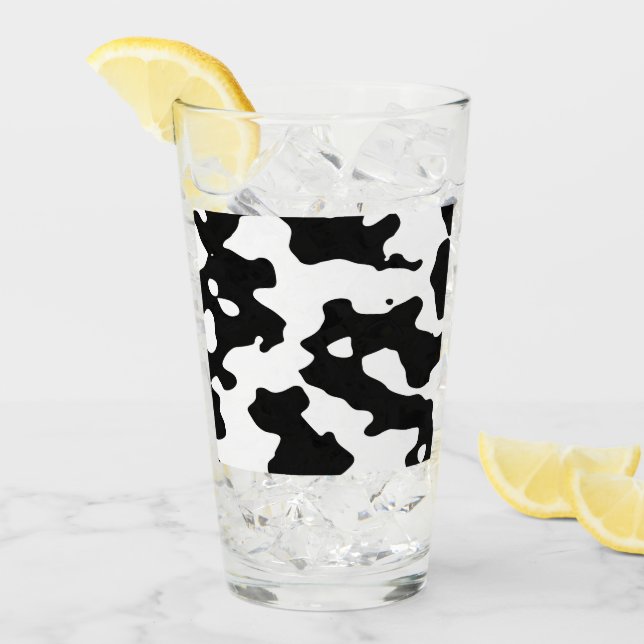 Cow Pattern Black and White Glass (Front Ice)