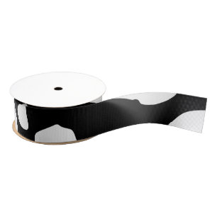 Cow Pattern Black and White Grosgrain Ribbon