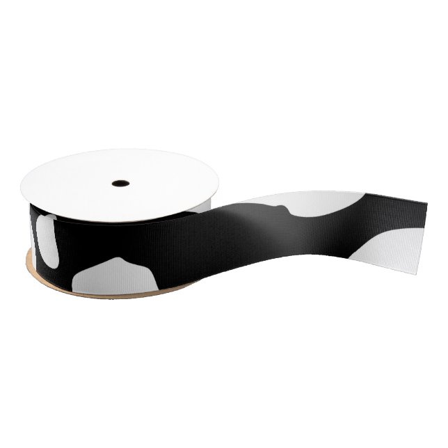 Cow Pattern Black and White Grosgrain Ribbon (Spool)