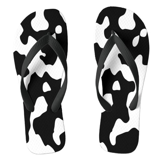 Cow Pattern Black and White Jandals (Footbed)