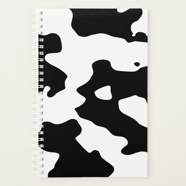 Cow Pattern Black and White Planner (Front)