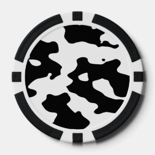 Cow Pattern Black and White Poker Chips