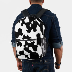 Cow Pattern Black and White  Printed Backpack