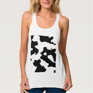 Cow Pattern Black and White Singlet