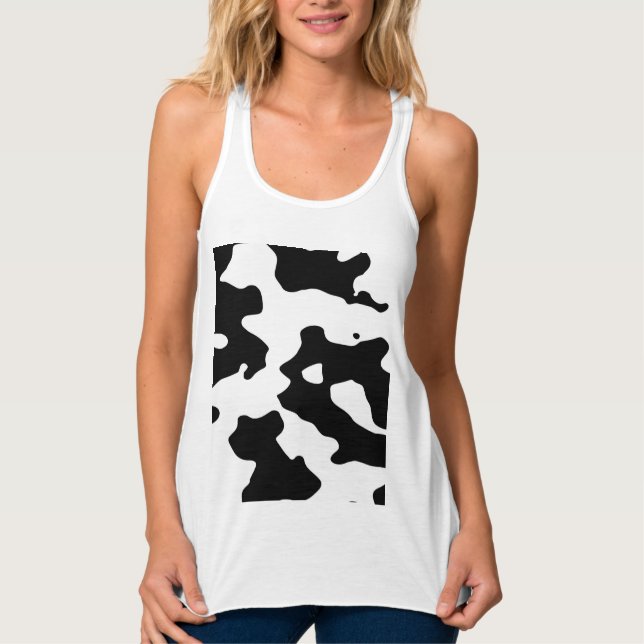 Cow Pattern Black and White Singlet (Front)