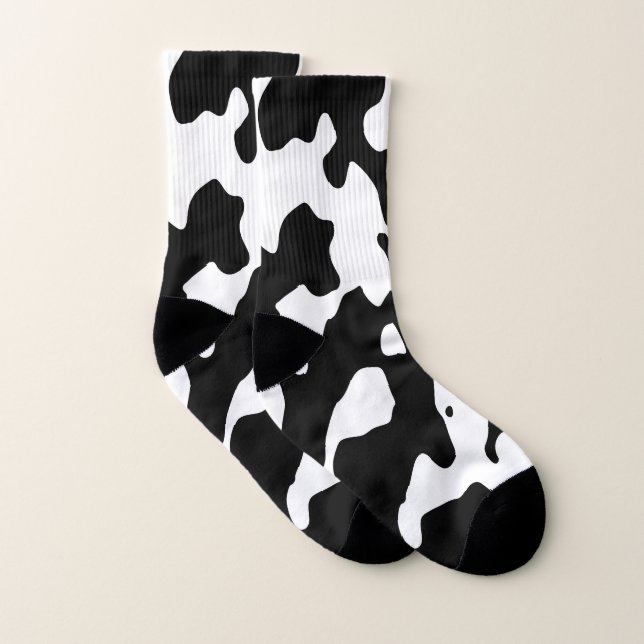 Cow Pattern Black and White Socks (Pair)