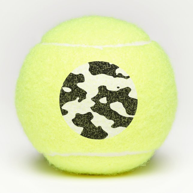 Cow Pattern Black and White Tennis Balls (Front)
