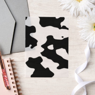 Cow Pattern Black and White  Vellum Invitations