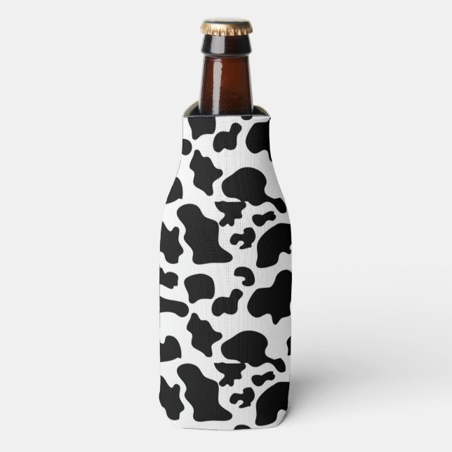 Cow Pattern Bottle Coozy Bottle Cooler (Bottle Front)