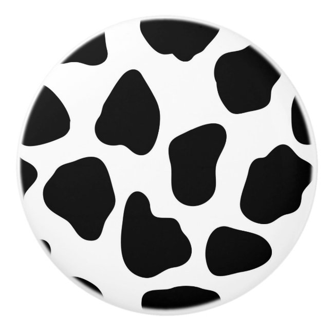 Cow pattern ceramic knob (Front)