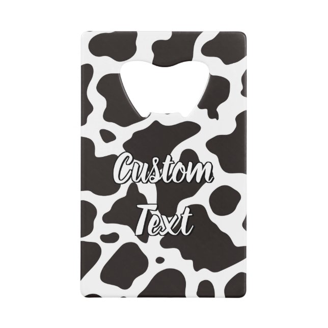 Cow Pattern Credit Card Bottle Opener (Front)