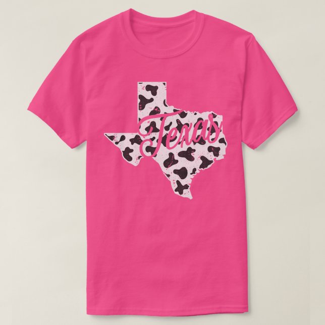 Cow Pattern Farmer Men Women State Texas T-Shirt (Design Front)