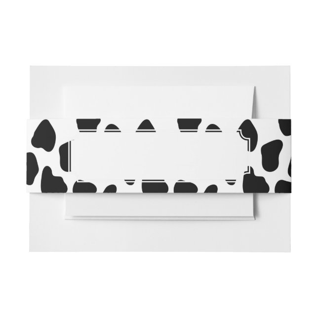 Cow pattern invitation belly band (Front Example)