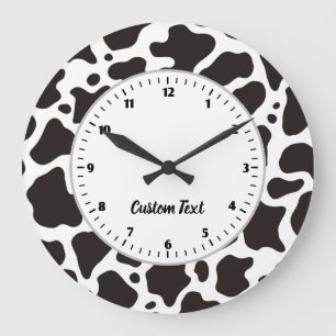 Cow Pattern Large Clock