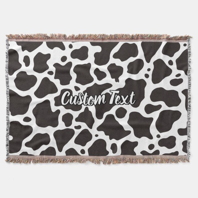 Cow Pattern Throw Blanket (Front)