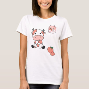 Cow Peach Milk Kawaii Japanese Peach Cows T-Shirt