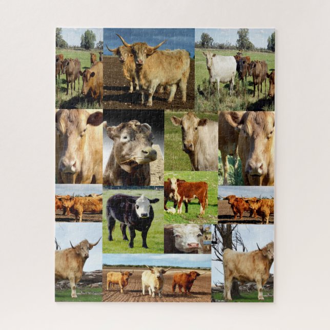 Cow Photo Collage, Jigsaw Puzzle (Vertical)