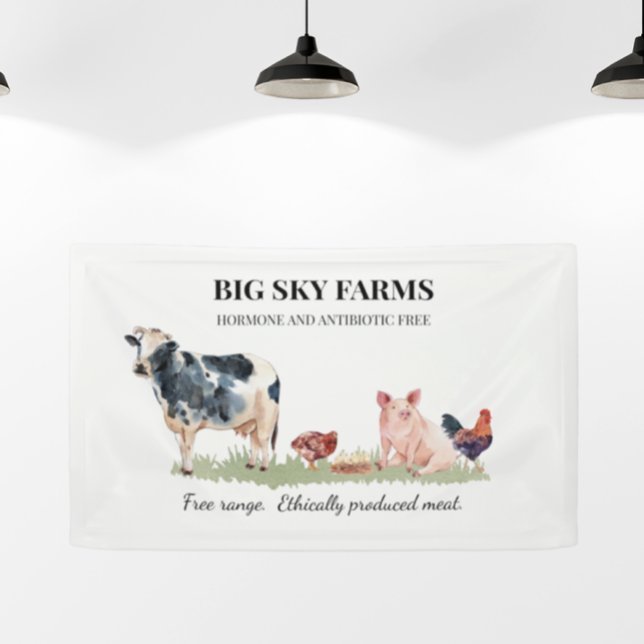 Cow Pig Animal Farming Farm Watercolor   Banner (Creator Uploaded)
