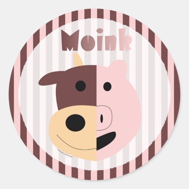 Cow + Pig = Moink stickers (Front)