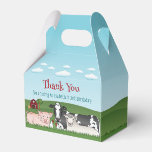 Cow Pig Sheep Chickens Farm Birthday Thank You Favour Box