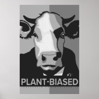 Cow Pop Art Poster in Black & White - Plant-Biased