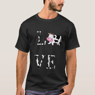 Cow Prin Cute Cow I Love Cows Farm Animal T-Shirt