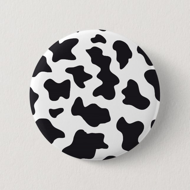 Cow Print 6 Cm Round Badge (Front)