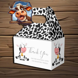 cow print black and white Favour Box