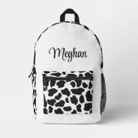 Cow Print Black and White Spots with Name